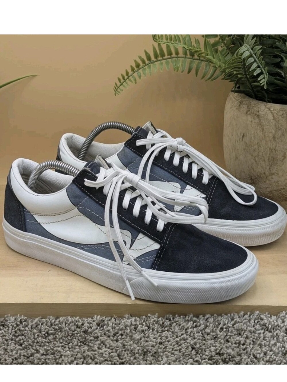 Vans Old Skool Warp Black Mens Size 9 Sneakers Casual Comfort Rare Shoes